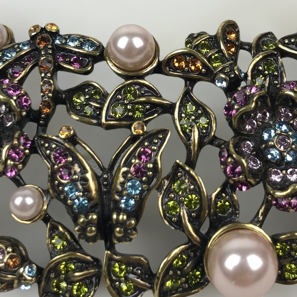 SOLD. Heidi Daus RARE Secret Garden Swarovski Crystals Simulated Pearls Necklace - Picture 7 of 12